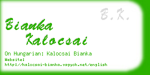 bianka kalocsai business card